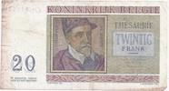 Belgique 20 Francs BELGIEN - PICK 132 b - 20 FRANCS - 03.04.1956 -