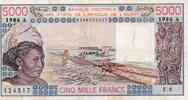 B.C.E.A.O 5.000 Francs WESTAFRIKANISCHE STAATEN - ELFENBEINKÜSTE - PICK 108 A o - 5.000 FRANCS 1986 - A - B C E A O -
