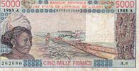B.C.E.A.O 5.000 Francs WESTAFRIKANISCHE STAATEN - ELFENBEINKÜSTE - PICK 108 A m - 5.000 FRANCS 1985 - A - B C E A O -