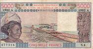 B.C.E.A.O 5.000 Francs WESTAFRIKANISCHE STAATEN - ELFENBEINKÜSTE - PICK 108 A i - 5.000 FRANCS 1982 - A - B C E A O -