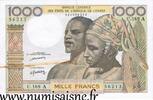 B.C.E.A.O 1.000 Francs WESTAFRIKANISCHE STAATEN - ELFENBEINKÜSTE - PICK 103 A l - 1.000 FRANCS (1977) -