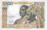 B.C.E.A.O 1.000 Francs WESTAFRIKANISCHE STAATEN - ELFENBEINKÜSTE - PICK 103 A l - 1.000 FRANCS (1977) -