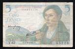 France 5 Francs FRANKREICH - PICK 98 - 5 FRANCS BERGER - 05/08/1943 -