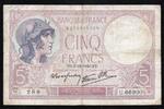 France 5 Francs FRANKREICH - PICK 83 - 5 FRANCS VIOLET - 05/12/1940 -