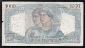 France 1 000 Francs FRANKREICH - PICK 130 - 1000 FRANCS MINERVE ET HERCULE - 25/04/1946 - H.260 -