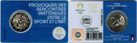 France 2 € commémorative FRANKREICH - 2 EURO 2022 - OLYMPISCHE SPIELE 2024 - BLAUE COINCARD -
