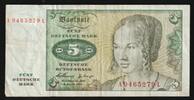 Allemagne 5 Deutsche Mark DEUTSCHLAND - PICK 18 a - 5 DEUTSCHE MARK - 02/01/1960 -