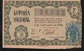 Espagne 50 Pesetas SPANIEN - NATIONALE LOTTERIE - 50 PESETEN - 5/09/1958 -