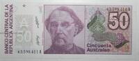 Argentine 50 Australes ARGENTINIEN - PICK 326 b - 50 AUSTRALES 1986 - 1989 - SIGN C -