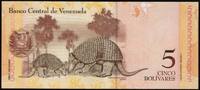 Venezuela 5 Bolivares VENEZUELA – PICK 89 e – 5 BOLIVARES – 03.02.2011 – PEDRO CAMEJO – RIESEN-TATOO -