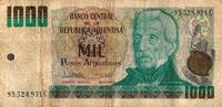 Argentine 1000 Pesos Argentinos ARGENTINIEN - PICK 317 b - 1000 PESOS ARGENTINOS (1984) -