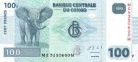 Congo 100 Francs KONGO - DEMOKRATISCHE REPUBLIK - PICK 98 – 100 FRANKEN – 30.06.2013 – ELEFANT -