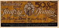 Allemagne 50 Pfennig DEUTSCHLAND - DRESDEN-STADT - 50 PFENNIG - MÄRZ 1917 -