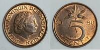 Pays Bas 5 Cent NIEDERLANDE - KM 181 - 5 CENT 1980 - JULIANA -
