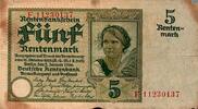 Allemagne 5 Rentenmark DEUTSCHLAND - PICK 169 - 5 RENTENMARK - 02/06/1926 -