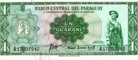 Paraguay 1 Guarani PARAGUAY - PICK 193 - 1 GUARANI 1963 -