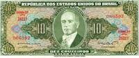 Brésil 10 Cruzeiros BRASILIEN – PICK 177 a – 10 CRUZEIROS – UNDATE (1962) -