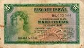 Espagne 5 Pesetas SPANIEN - PICK 85 a - 5 PESETAS - 1935 (1936) -