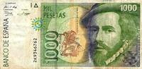 Espagne 1.000 Pesetas SPANIEN - PICK 163 - 1000 PESETAS - 12/10/1992 (1996) -