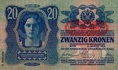 20 Kronen 1913 Autriche ÖSTERREICH – PICK 53 a – 20 KRONEN – UNDATIERT (1919) / 01.02.1913 