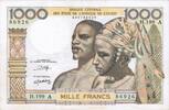 B.C.E.A.O 1.000 Francs WESTAFRIKANISCHE STAATEN - ELFENBEINKÜSTE - PICK 103 A n - 1.000 FRANCS (1980) -