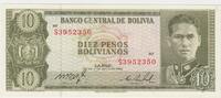 Bolivie 10 Pesos BOLIVIEN - 10 PESOS BOLIVIANOS - 13/07/1962 -