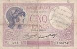 France 5 Francs FRANKREICH - F.03/17 - 5 Francs Lila - 22/06/1933 - X.56274 -