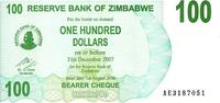 Zimbabwe 100 Dollars SIMBABWE – PICK 42 - 100 DOLLARS - 01/08/2006 -