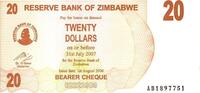 Zimbabwe 20 Dollars SIMBABWE – PICK 40 - 20 DOLLARS - 01/08/2006 -