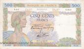 France 500 Francs FRANKREICH - F.32/04 - 500 FRANCS LA PAIX - 11/07/1940 - G.615 -