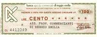 Italie 100 Lire ITALIEN – REGGIO EMILIA – KOMMERZIELLE LANDWIRTSCHAFTSBANK – 100 LIRE – 11.12.1976 -