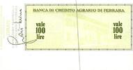 Italie 100 Lire ITALIEN - FERRARA - KREDITBANK - 100 LIRE - 1977 -
