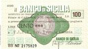 Italie 100 Lire ITALIEN – CATANIA – BANK VON SIZILIEN – 100 LIRE – 1976 -