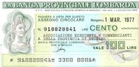 Italie 100 Lire ITALIEN – BERGAMO – PROVINZIALBANK DER LOMBARDEI – 100 LIRE – 1977 -