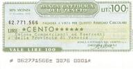 Italie 100 Lire ITALIEN - VICENZA - BANCA CATTOLICA DEL VENETO - 100 LIRE - 1976 -