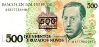 Brésil 500 Cruzeiros BRASILIEN - PICK 226 b - 500 CRUZEIROS SUR 500 CRUZADOS NOVOS - ND 1990 -