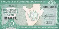 Burundi 10 Francs BURUNDI - PICK 33 d - 10 FRANCS - 05-02-1997 -