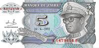 Zaire 5 Nouveaux Makuta ZAIRE - PICK 48 - 5 NOUVEAUX MAKUTA - 24.06.1993 -