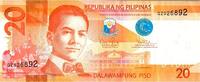 Philippines 20 Piso PHILIPPINEN – PICK 206 a – 20 PISO – 2016 H – SIGNATUR 19 -