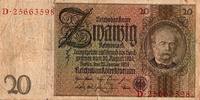 Allemagne 20 REICHSMARK DEUTSCHLAND - PICK 181 a - 20 REICHMARK - 22/01/1929 -