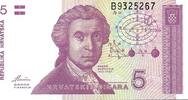Croatie 5 Dinara KROATIEN - PICK 17 - 5 DINARA - 08.10.1991 -