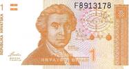 Croatie 1 Dinar KROATIEN - PICK 16 - 1 DINAR - 08.10.1991 -