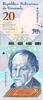 Venezuela 20 Bolivares VENEZUELA – PICK 104 a – 20 BOLIVARES – 15.01.2018 – SIMON RODRIGUEZ – JAGUAR -