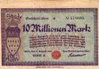 Allemagne 10 Millionen mark DEUTSCHLAND - STADT KÖLN - RHEINLAND - 10 Millionen MARK - 08.09.1923 - Serie A -