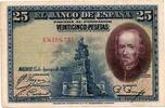 Espagne 25 Pesetas SPANIEN – PICK 74 b – 25 PESETAS – 15.08.1928 – Calderon de la Barca – SERIE C -