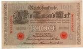 Allemagne 1.000 Mark DEUTSCHLAND - PICK 44 b - 1000 MARK - 21.4.1910 - ROTE SERIENNUMMER - 7-STELLIG -