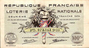 France Französische Republik – Nationale Lotterie – 100 Francs – Zweiter Band 1934 -