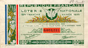 France Französische Republik – Nationale Lotterie – 100 Francs – 10. Rang – 1935 -
