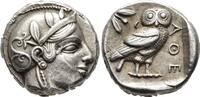GREEK WORLD Tetradrachm ATTICA. Athens, circa 460-454 BC, late transitional issue. UNUSUAL OWL! near EF