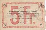 Frankreich 18/06/1917 5 Francs Fourmies City - 1917 III / SS